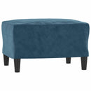 sofasæt 3 dele med puder velour blå