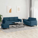 sofasæt 3 dele med puder velour blå