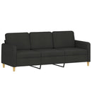 sofasæt 4 dele med puder stof sort