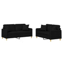 sofasæt 2 dele med puder stof sort