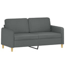 sofasæt 3 dele med puder stof mørkegrå