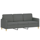 sofasæt 3 dele med puder stof mørkegrå
