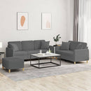 sofasæt 3 dele med puder stof mørkegrå
