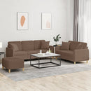sofasæt 3 dele med puder stof brun