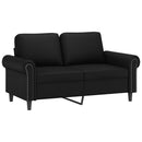 sofasæt 3 dele med hynder kunstlæder sort
