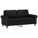 sofasæt 3 dele med hynder kunstlæder sort
