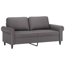 sofasæt 3 dele med hynder kunstlæder grå