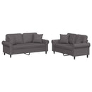 sofasæt 2 dele med puder kunstlæder grå