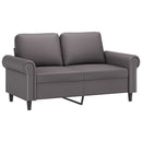 sofasæt 2 dele med puder kunstlæder grå