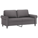 sofasæt 2 dele med puder kunstlæder grå