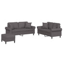 sofasæt 3 dele med puder kunstlæder grå