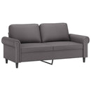 sofasæt 3 dele med puder kunstlæder grå