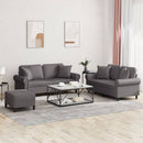 sofasæt 3 dele med puder kunstlæder grå