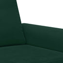 sofasæt 3 dele med hynder velour mørkegrøn