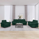 sofasæt 3 dele med hynder velour mørkegrøn