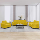 sofasæt 3 dele med hynder velour gul