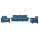 sofasæt 3 dele med hynder velour blå