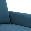 sofasæt 3 dele med hynder velour blå