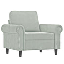 sofasæt 4 dele med hynder velour lysegrå