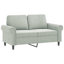 sofasæt 4 dele med hynder velour lysegrå