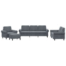 sofasæt 4 dele med hynder velour mørkegrå