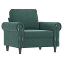 sofasæt 4 dele med hynder velour mørkegrøn