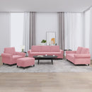 sofasæt 4 dele med hynder velour lyserød