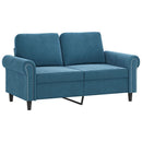 sofasæt 4 dele med hynder velour blå