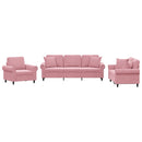 sofasæt 3 dele med puder velour lyserød