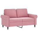sofasæt 3 dele med puder velour lyserød