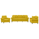 sofasæt 3 dele med puder velour gul