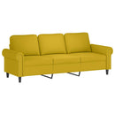 sofasæt 3 dele med puder velour gul