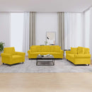 sofasæt 3 dele med puder velour gul