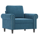 sofasæt 3 dele med puder velour blå