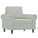 sofasæt 4 dele med puder velour lysegrå
