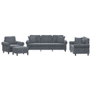 sofasæt 4 dele med puder velour mørkegrå