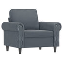 sofasæt 4 dele med puder velour mørkegrå