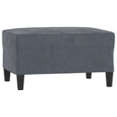 sofasæt 4 dele med puder velour mørkegrå