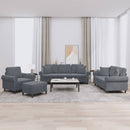 sofasæt 4 dele med puder velour mørkegrå
