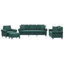 sofasæt 4 dele med puder velour mørkegrøn