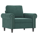 sofasæt 4 dele med puder velour mørkegrøn