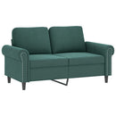 sofasæt 4 dele med puder velour mørkegrøn