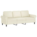 sofasæt 4 dele med puder velour cremefarvet