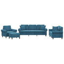sofasæt 4 dele med puder velour blå