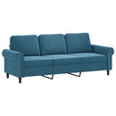 sofasæt 4 dele med puder velour blå