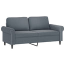sofasæt 3 dele med hynder velour mørkegrå