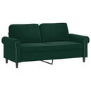 sofasæt 3 dele med hynder velour mørkegrøn