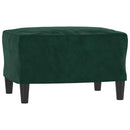 sofasæt 3 dele med hynder velour mørkegrøn