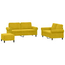 sofasæt 3 dele med hynder velour gul