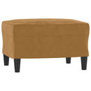 sofasæt 3 dele med hynder velour brun